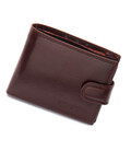 Коричневое мужское портмоне на кнопке из натуральной кожи Marco Coverna B047-801 фото, картинка, изображение