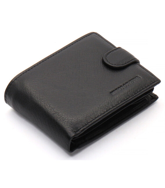 Черное мужское портмоне из натуральной кожи с визитницей Marco Coverna MC-2057-1 фото, картинка, изображение