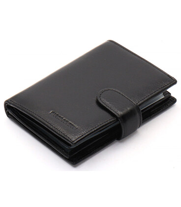 Чорне чоловіче портмоне з натуральної шкіри з відділенням під автодокументи Marco Coverna MC-2090H-1 картинка, зображення, фото