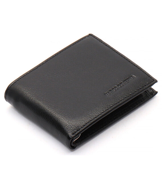 Черное мужское портмоне из натуральной кожи на магните с зажимом Marco Coverna MC-030AH-1 фото, картинка, изображение