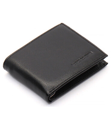 Черное мужское портмоне из натуральной кожи на магните с зажимом Marco Coverna MC-030AH-1 фото, картинка, изображение