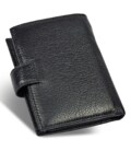 Черный мужской кошелек вертикального типа из натуральной кожи под документы Marco Coverna MC-5176-1 фото, картинка, изображение