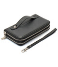Черный мужской кошелек-клатч на две молнии из натуральной кожи Marco Coverna MC-801 фото, картинка, изображение