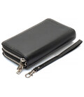 Черный мужской кошелек-клатч на две молнии из натуральной кожи Marco Coverna MC-801 фото, картинка, изображение