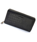 Черный кошелек-клатч на молнии с блоком под карточки с фактурной натуральной кожи Marco Coverna MCJP-5901A фото, картинка, изобр
