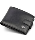 Кожаное мужское портмоне на кнопке ST Leather ST-104-1 черный фото, картинка, изображение
