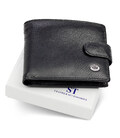 Кожаное мужское портмоне на кнопке ST Leather ST-104-1 черный фото, картинка, изображение