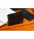 Кожаное мужское портмоне на кнопке ST Leather ST-104-1 черный фото, картинка, изображение