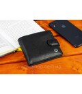 Кожаное мужское портмоне на кнопке ST Leather ST-104-1 черный фото, картинка, изображение