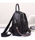 Жіночий рюкзак шкіряний міський з ременцем 23х30х11, сумка на спину для навчання, чорна картинка, зображення, фото