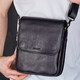 Мессенджер с клапаном через плечо 24х20х6, кожаная барсетка Tiding Bag TD-20033 черная фото
