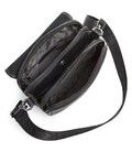 Мессенджер с клапаном через плечо 24х20х6, кожаная барсетка Tiding Bag TD-20033 черная фото, картинка, изображение