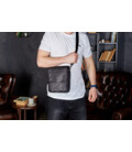 Сумка с клапаном через плече шкіряна чорна Tiding Bag TD-20033 картинка, зображення, фото