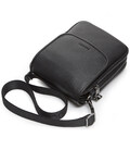 Кожаная мужская сумка-мессенджер 24х20х6, барсетка через плечо Tiding Bag TD-23433 черная фото, картинка, изображение