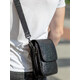 Кожаная мужская сумка-мессенджер 24х20х6, барсетка через плечо Tiding Bag TD-23433 черная фото