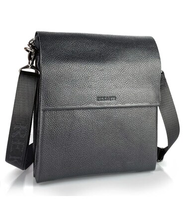 Чоловічий шкіряний месенджер 23х26х6, сумка планшет через плече BEXHILL TD-18621 чорний картинка, зображення, фото