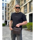 Топ! Чоловіча шкіряна сумка барсетка через плече з ручкою коричнева BEXHILL 61881B картинка, зображення, фото