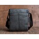 Кожаная мужская сумка-месенджер 21x24x6, барсетка из натуральной кожи Tiding Bag 9389 черная фото