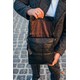Мужской классический мессенджер 23х26х6, барсетка через плечо кожаный Tiding Bag 2862 черный фото