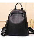 Жіночий шкіряний рюкзак міського типу 23х30х13, сумка на спину під мат, чорна картинка, зображення, фото