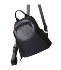 Жіночий шкіряний рюкзак міського типу 23х30х13, сумка на спину під мат, чорна картинка, зображення, фото