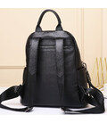 Жіночий шкіряний рюкзак міського типу 30х23х10, сумка на спину під мат, чорна картинка, зображення, фото