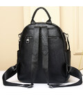Стильна жіноча сумка міська на плечі 35х27х14, рюкзак з натуральної шкіри, чорний картинка, зображення, фото