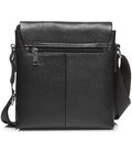 Шкіряна сумка чоловіча через плече 21х23х5.5, м'яка барсетка для гаджетів Tiding Bag 12977 чорна картинка, зображення, фото