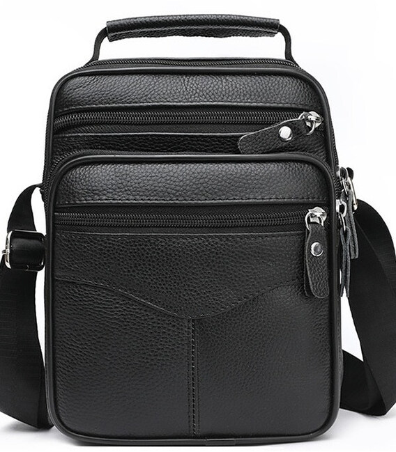 Мужская кожаная сумка-барсетка 26х20.5х8, мессенджер через плечо Bexhill Bx-56402 черная фото, картинка, изображение