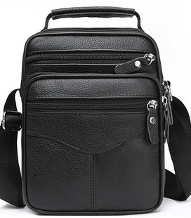 Мужская кожаная сумка-барсетка 26х20.5х8, мессенджер через плечо Bexhill Bx-56402 черная фото, картинка, изображение