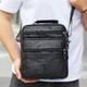 Мужская борсетка через плечо 26х20.5х8 / мессенджер наплечный из натуральной кожи, черный фото