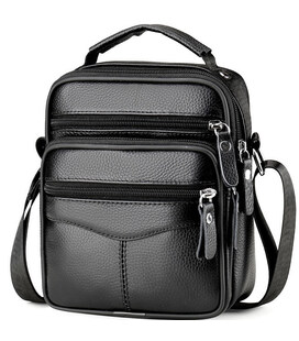 Чоловіча сумка барсетка 17x21x9, шкіряна сумочка планшет Tiding Bag 75003 чорна картинка, зображення, фото