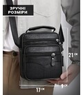 Чоловіча сумка барсетка 17x21x9, шкіряна сумочка планшет Tiding Bag 75003 чорна картинка, зображення, фото