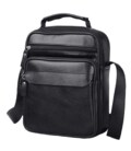 Чоловіча шкіряна барсетка через плече 22х26х9, месенджер з ручкою Bexhill Bx-66503 чорний картинка, зображення, фото