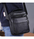 Чоловіча шкіряна барсетка через плече 22х26х9, месенджер з ручкою Bexhill Bx-66503 чорний картинка, зображення, фото