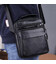 Чоловіча шкіряна барсетка через плече 22х26х9, месенджер з ручкою Bexhill Bx-66503 чорний картинка, зображення, фото