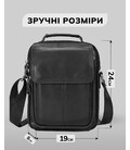 Сумка-барсетка чоловіча через плече 22х18х8, шкіряна сумочка планшет Tiding Bag TD-69291 чорна картинка, зображення, фото