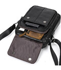 Сумка-барсетка мужская через плечо 19х24х8, кожаная сумочка планшет Tiding Bag TD-69291 черная фото, картинка, изображение