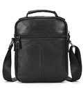 Сумка-барсетка мужская через плечо 22х18х8, кожаная сумочка планшет Tiding Bag TD-69291 черная фото, картинка, изображение