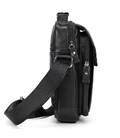 Сумка-барсетка мужская через плечо 22х18х8, кожаная сумочка планшет Tiding Bag TD-69291 черная фото, картинка, изображение