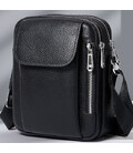 Чоловіча шкіряна сумка-барсетка 19х24х7.5, сумочка планшет через плече чорна Bexhill BX-09164 картинка, зображення, фото