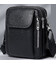 Чоловіча шкіряна сумка-барсетка 19х24х7.5, сумочка планшет через плече чорна Bexhill BX-09164 картинка, зображення, фото