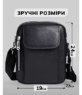 Чоловіча шкіряна сумка-барсетка 19х24х7.5, сумочка планшет через плече чорна Bexhill BX-09164 картинка, зображення, фото
