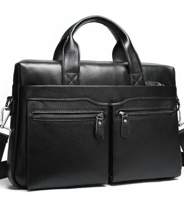 Мужская сумка для офиса 39x28×8, портфель папка для ноутбука и бумаг SK N76955 черный фото, картинка, изображение