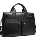 Мужская сумка для офиса 39x28×8, портфель папка для ноутбука и бумаг SK N76955 черный фото, картинка, изображение