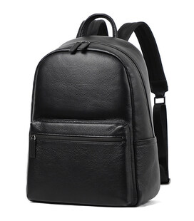 Чоловічий рюкзак з натуральної шкіри 28х39х15, наплічник для ноутбука та документів Tiding Bag 81809 чорний картинка, зображення