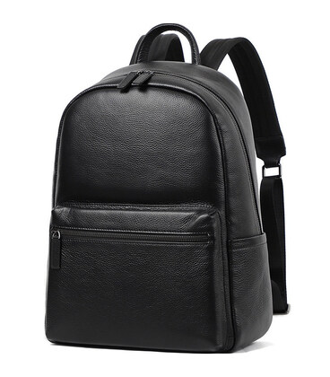 Чоловічий рюкзак з натуральної шкіри 28х39х15, наплічник для ноутбука та документів Tiding Bag 81809 чорний картинка, зображення
