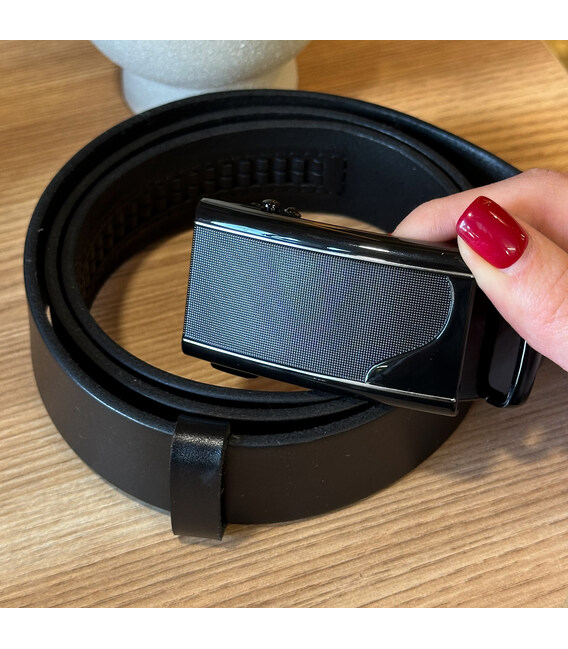 Мужской кожаный ремень с пряжкой автомат 8490 фото, картинка, изображение