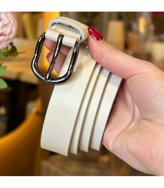 Кожаный женский ремень в белом цвете 6231 фото, картинка, изображение