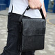 Сумка мессенджер 21.5x25x7 кожаная барсетка для мужчин Tiding Bag 35775 черная фото